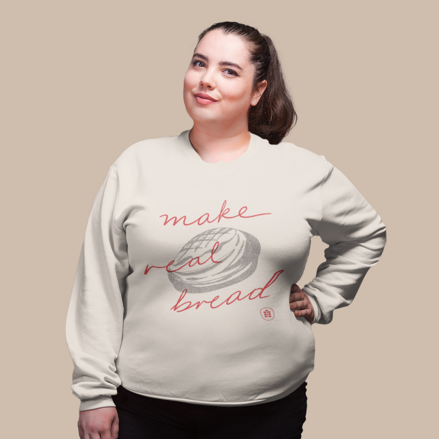 Simply Bread Crewneck Sand | Make Real Bread